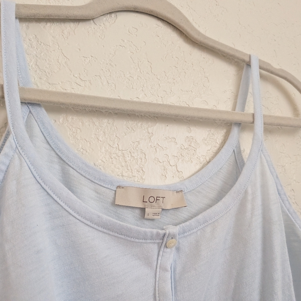 LOFT Sky Blue Button-Front Camisole - Picture 3 of 4